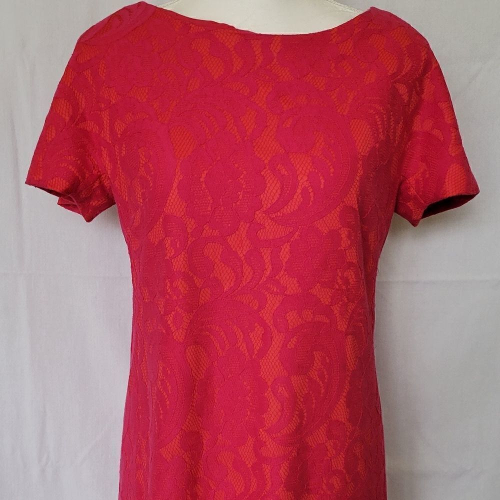 Cynthia Steffe orange lace dress
